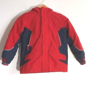 Lands End Kids Squall Winter Jacket Red Blue Size 7